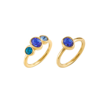Kate Blue Gold Double Stack Ring Size N