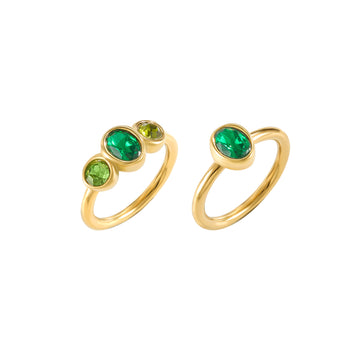 Kate Green Gold Double Stack Ring Size N