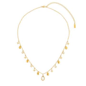 Kezia Gold Crystal Star Stacking Necklace