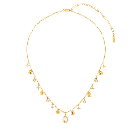 Kezia Gold Crystal Star Stacking Necklace