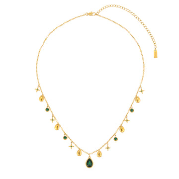 Kezia Gold Green Star Stacking Necklace