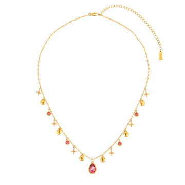 Kezia Gold Pink Star Stacking Necklace