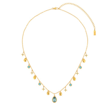 Kezia Gold Turquoise Star Stacking Necklace