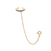 Kitty Blue Gold Dainty Cuff & Ear Chain