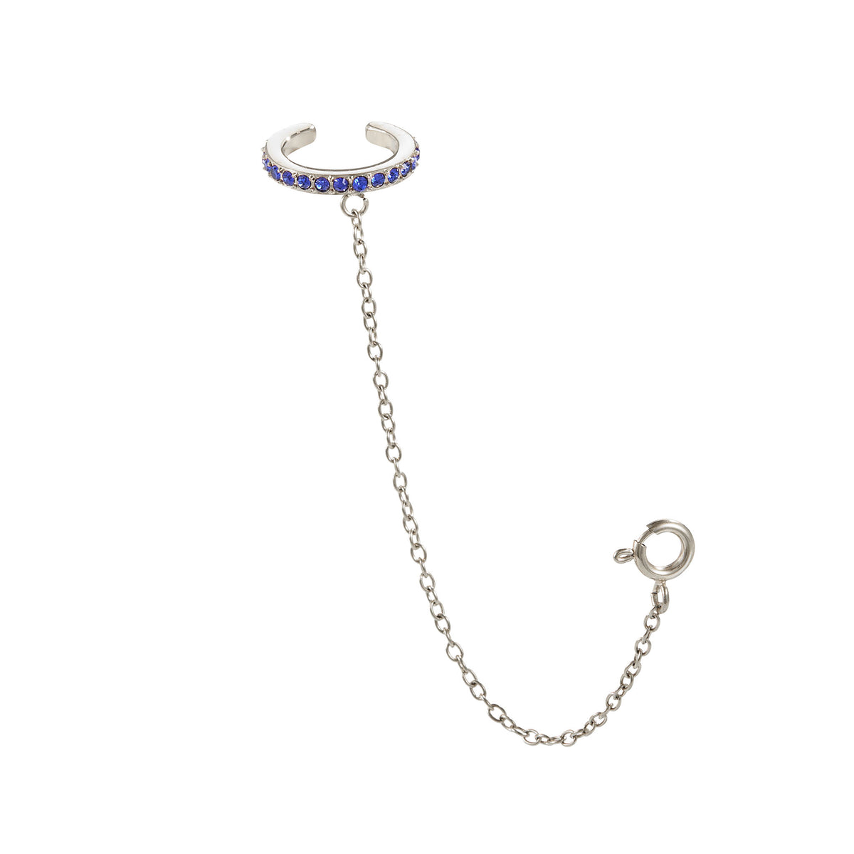 Kitty Silver Dainty Cuff & Ear Chain