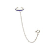 Kitty Blue Silver Dainty Cuff & Ear Chain