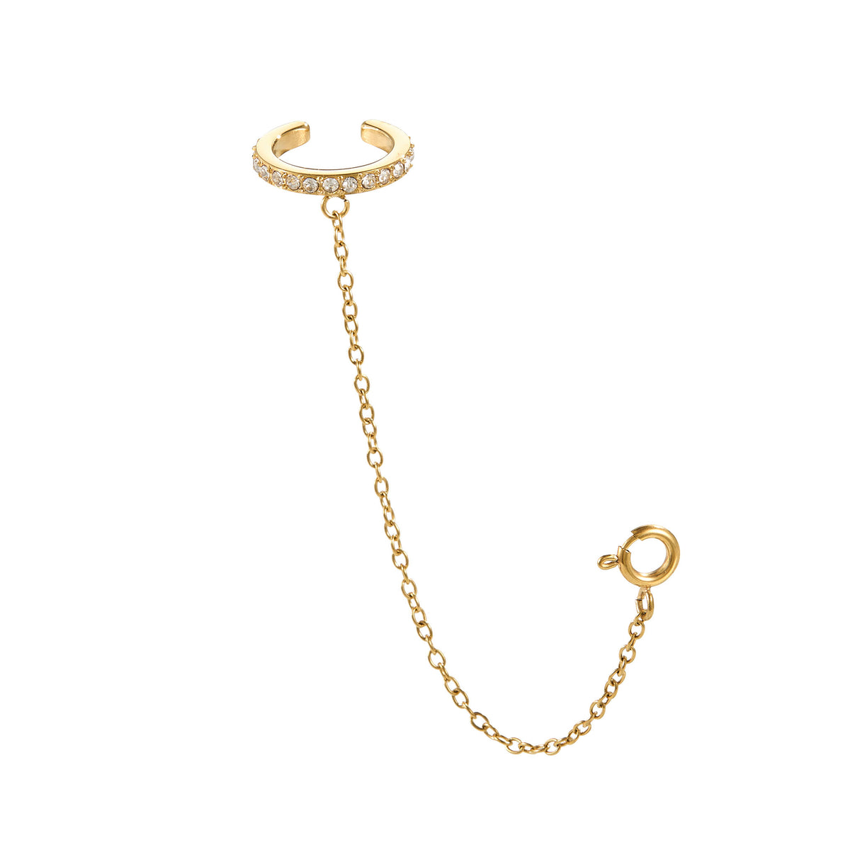 Kitty Crystal Dainty Cuff & Ear Chain