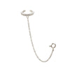 Kitty Crystal Silver Dainty Cuff & Ear Chain