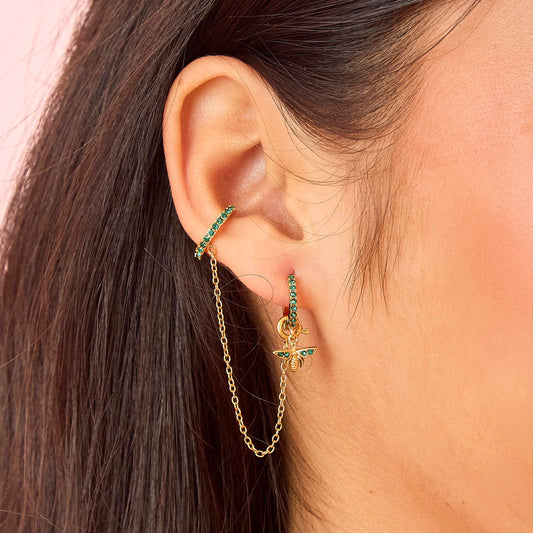 Kitty Green Gold Dainty Cuff & Ear Chain