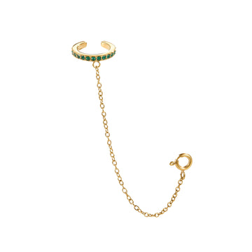 Kitty Green Gold Dainty Cuff & Ear Chain