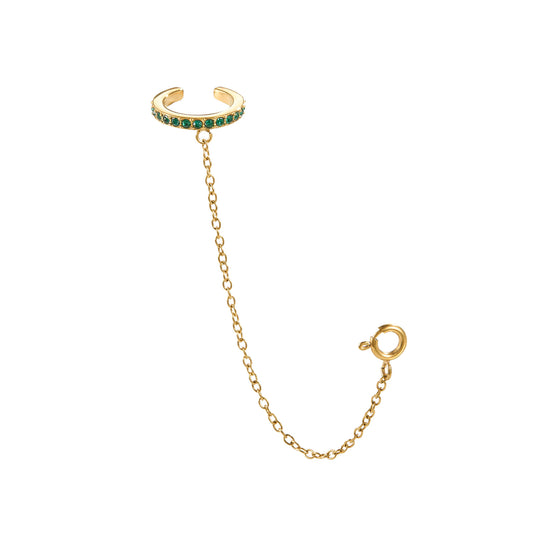 Kitty Green Gold Dainty Cuff & Ear Chain