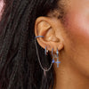 Kitty Blue Silver Dainty Cuff & Ear Chain