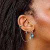 Kitty Turquoise Silver Dainty Cuff & Ear Chain
