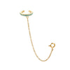 Kitty Turquoise Gold Dainty Cuff & Ear Chain