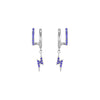 Kyla Silver Blue Lightning Double Huggie Earrings