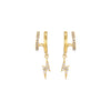 Kyla Gold Crystal Lightning Double Huggie Earrings