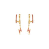 Kyla Gold Pink Lightning Double Huggie Earrings