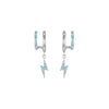 Kyla Silver Turquoise Lightning Double Huggie Earrings