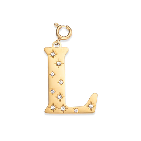 L Minnie Letter Star Necklace Charm