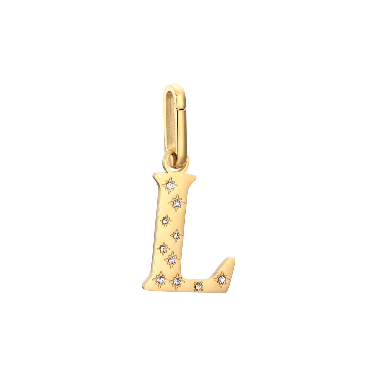 L Minnie Crystal Star Letter Charm