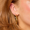 Hebe Gold Crystal Thin Bigger Star Hoop