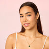 Maddie Gold Green Simple Stone Necklace