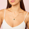 Maddie Gold Green Simple Stone Necklace