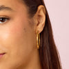 Hebe Gold Green Thin Bigger Star Hoop