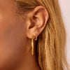 Hebe Gold Pink Thin Bigger Star Hoop