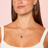 Maddie Silver Blue Simple Stone Necklace
