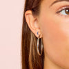 Hebe Silver Blue Thin Bigger Star Hoop