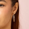 Hebe Silver Crystal Thin Bigger Star Hoop