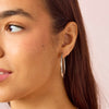 Hebe Silver Crystal Thin Bigger Star Hoop