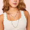Hannah Silver Crystal Tonal Chunky Chain Necklace
