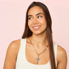 Ellie Gold Blue Chunky Charm Chain Necklace