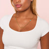 Ellie Gold Turquoise Chunky Charm Chain Necklace