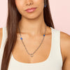 Ellie Silver Blue Chunky Charm Chain Necklace