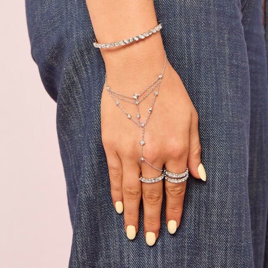 Faye Silver Crystal Organic Ring