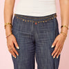Ysabelle Gold Pink Double Droplet Stacking Belly Chain