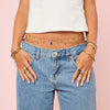 Lara Gold Blue Double Star Stacking Belly Chain