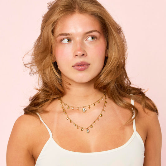 Florence Gold Crystal Star Stacking Necklace
