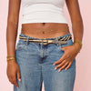 Lara Gold Green Double Star Stacking Belly Chain