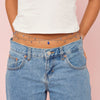 Lara Silver Blue Double Star Stacking Belly Chain