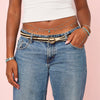Lara Silver Turquoise Double Star Stacking Belly Chain