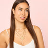 Faiza Gold Pink Droplet Statement Hoops