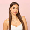 India Gold Pink Droplet Necklace