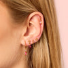 Annie Gold Pink Earring Stacker Set
