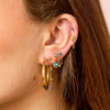 Yasmine Gold Blue Droplet Earring Stacker Set