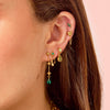 Yasmine Gold Green Droplet Earring Stacker Set