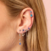 Yasmine Silver Blue Droplet Earring Stacker Set